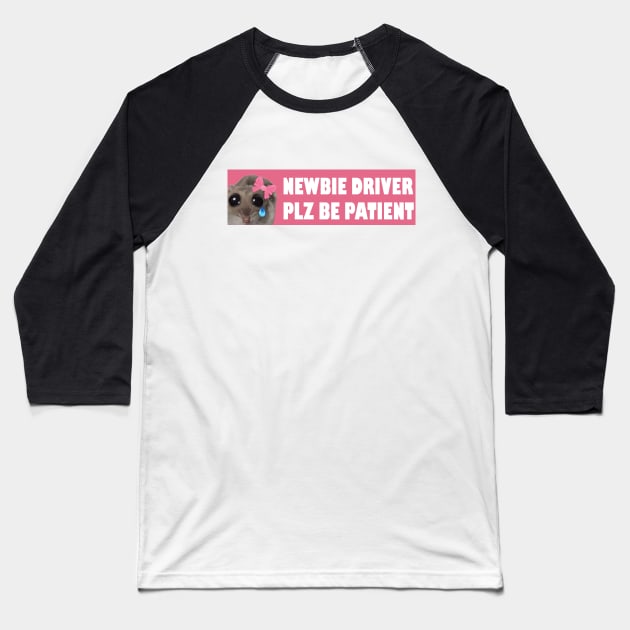 Meme Sad Hamster Newbie Driver Plz Be Patient Baseball T-Shirt by Halby